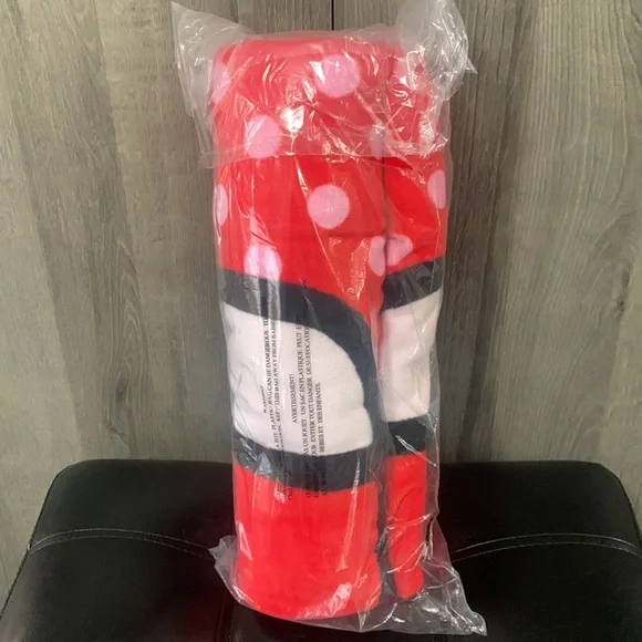 New Hello Kitty Red With Pink Polka Dots Large 34" x 64" Cotton Beach Towel - Picture 5 of 8